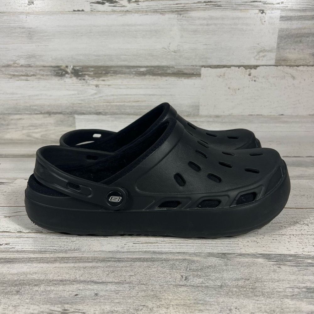 SKECHERS Men's Black Foamies Swifters II Be Warmer Lined Slip On Clog Size 12